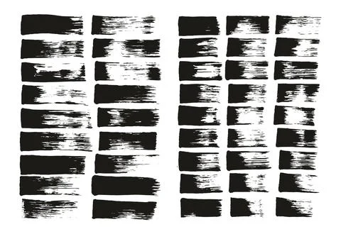 Flat Sponge Thin Artist Brush Straight Lines Mix High Detail Abstract Vector Stock Illustration