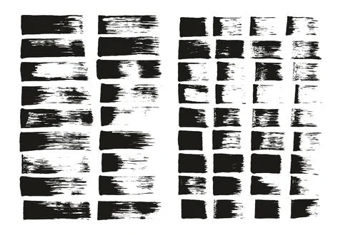 Flat Sponge Thin Artist Brush Straight Lines Mix High Detail Abstract Vector Stock Illustration