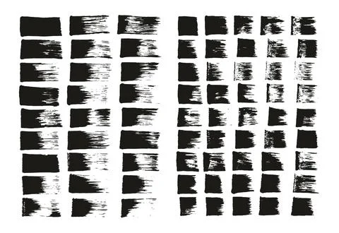 Flat Sponge Thin Artist Brush Straight Lines Mix High Detail Abstract Vector Stock Illustration