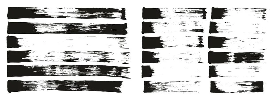 Flat Sponge Thin Artist Brush Straight Lines Mix High Detail Abstract Vector Illustrazione stock