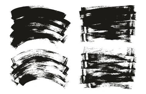 Flat Sponge Thin Artist Brush Long &amp; Curved Background Mix High Detail Set Illustrazione stock