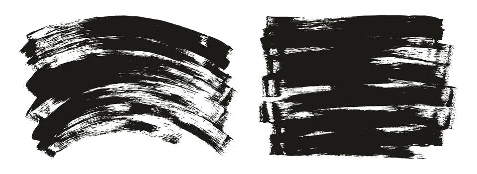 Flat Sponge Thin Artist Brush Long &amp; Curved Background Mix High Detail Set Illustrazione stock