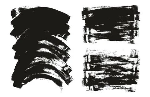 Flat Sponge Thin Artist Brush Long &amp; Curved Background Mix High Detail Set Stock Illustration