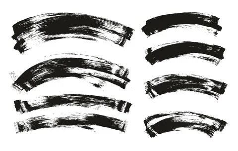 Flat Sponge Thin Artist Brush Curved Background Mix Vector Background Mix Set Stock Illustration