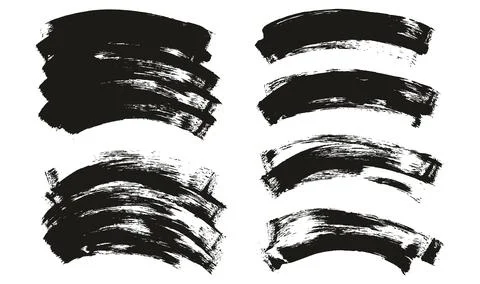 Flat Sponge Thin Artist Brush Curved Background Mix Vector Background Mix Set Stock Illustration