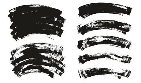 Flat Sponge Thin Artist Brush Curved Background Mix Vector Background Mix Set Stock Illustration
