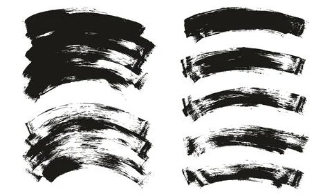 Flat Sponge Thin Artist Brush Curved Background Mix Vector Background Mix Set Stock Illustration