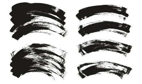 Flat Sponge Thin Artist Brush Curved Background Mix Vector Background Mix Set Stock Illustration