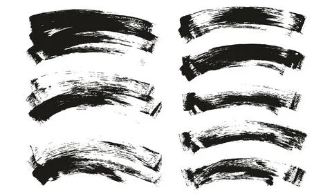 Flat Sponge Thin Artist Brush Curved Background Mix Vector Background Mix Set Stock Illustration