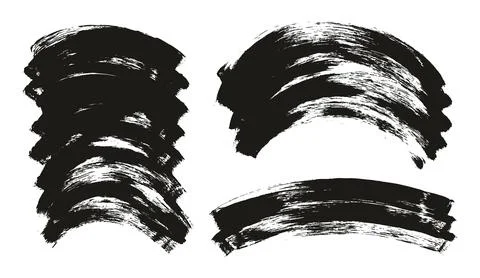 Flat Sponge Thin Artist Brush Curved Background Mix Vector Background Mix Set Stock Illustration