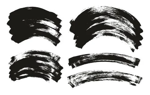 Flat Sponge Thin Artist Brush Curved Background Mix Vector Background Mix Set Stock Illustration