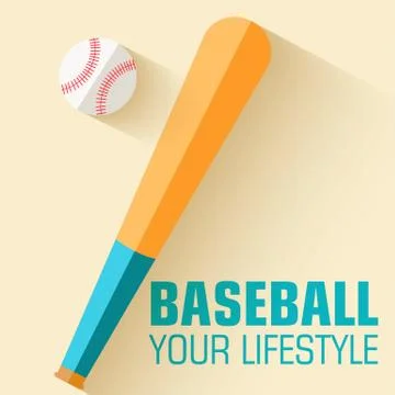 Flat sport icon baseball background concept. Vector illustration Stock Illustration