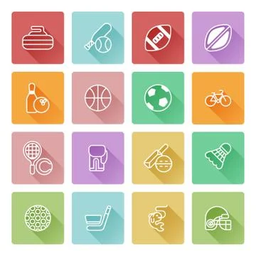 Flat sport icons Stock Illustration