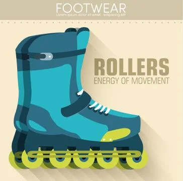 Flat sport rollers background concept. Vector illustration desig Stock Illustration