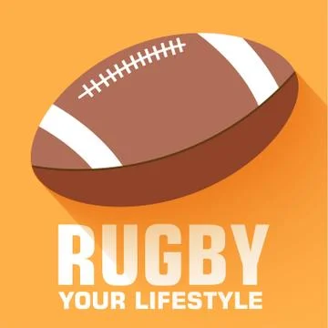Flat sport rugby background concept. Vector illustration design Stock Illustration