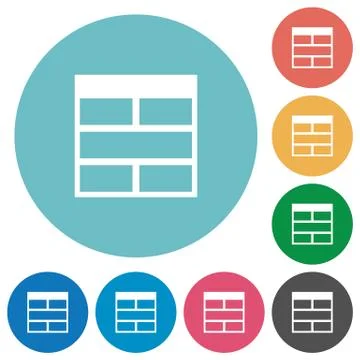 Flat Spreadsheet horizontally merge table cells icons Stock Illustration