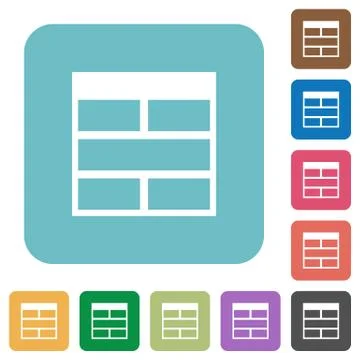 Flat Spreadsheet horizontally merge table cells icons Stock Illustration