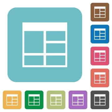 Flat Spreadsheet vertically merge table cells icons Stock Illustration