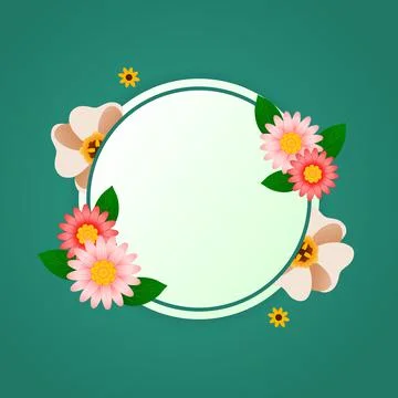 Flat spring background card vector AD293 Stock Illustration