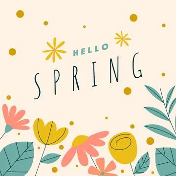 Flat spring celebration greeting card background illustration 스톡 일러스트