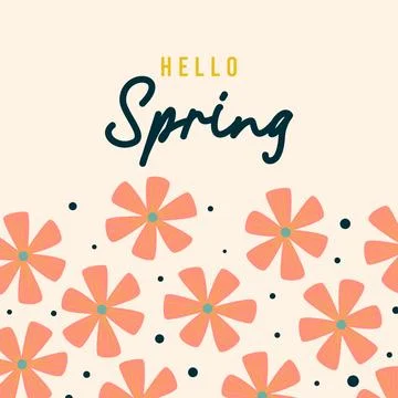 Flat spring celebration greeting card background illustration 스톡 일러스트