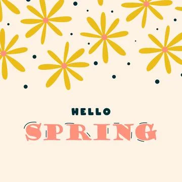 Flat spring celebration greeting card background illustration 스톡 일러스트