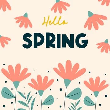 Flat spring celebration greeting card background illustration Illustrazione stock