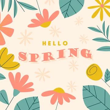 Flat spring celebration greeting card background illustration 스톡 일러스트