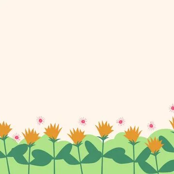 Flat spring flower greeting card background template Stock Illustration