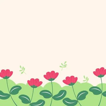 Flat spring flower greeting card background template 库存插图