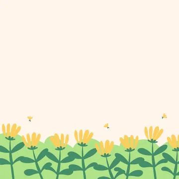 Flat spring flower greeting card background template Stock Illustration