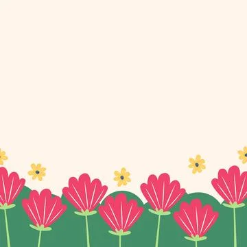 Flat spring flower greeting card background template 库存插图