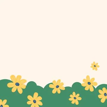 Flat spring flower greeting card background template Stock Illustration