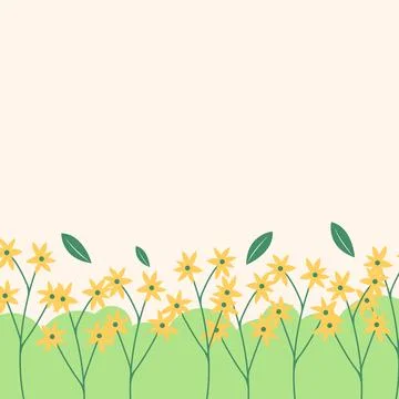 Flat spring flower greeting card background template Stock Illustration