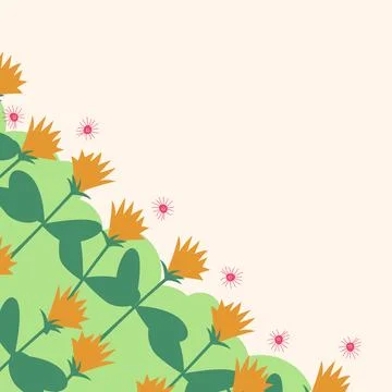 Flat spring flower greeting card background template 스톡 일러스트