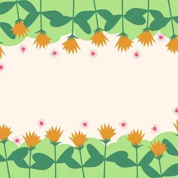 Flat spring flower greeting card background template 库存插图