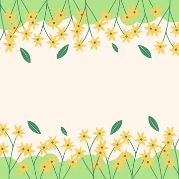 Flat spring flower greeting card background template Stock Illustration