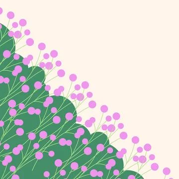 Flat spring flower greeting card background template 库存插图