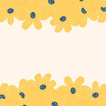 Flat spring flower greeting card background template Stock Illustration