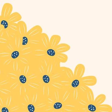 Flat spring flower greeting card background template Stock Illustration