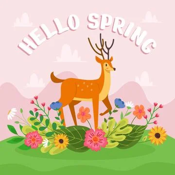 Flat spring illustration Stock Illustration