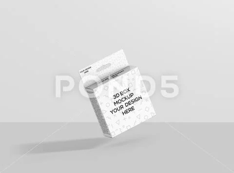 Flat square box hanger air frontview PSD Template