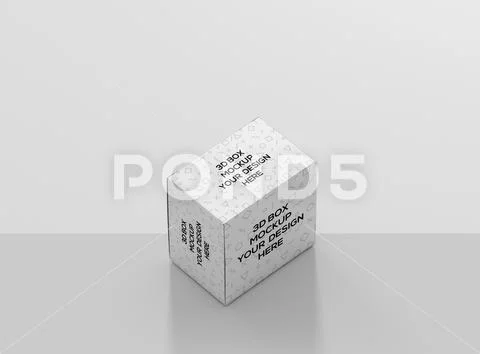 Flat square box side 2 PSD Template