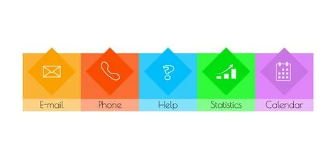 Flat square button Stock Illustration