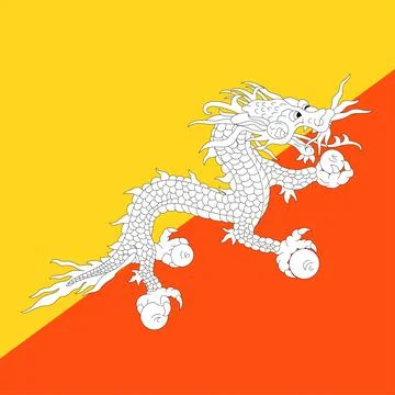 Flat Square Country  Flag Button Vector Stock Illustration