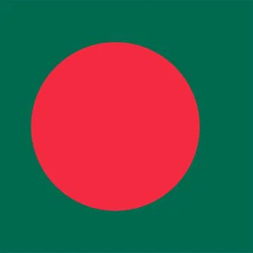 Flat Square Country  Flag Button Vector Stock Illustration