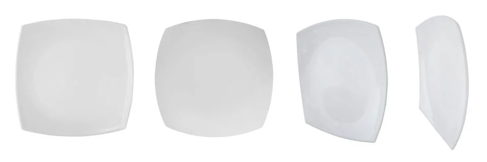 Flat square plates Fotos Stock