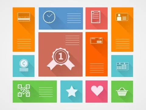 Flat square vector icons for internet purchase Stock Illustration
