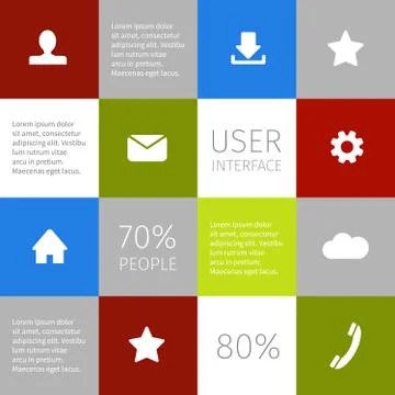 Flat squared infographic design Stockillustratie