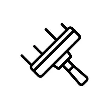 Flat squeegee in action icon vector outline illustration 스톡 일러스트